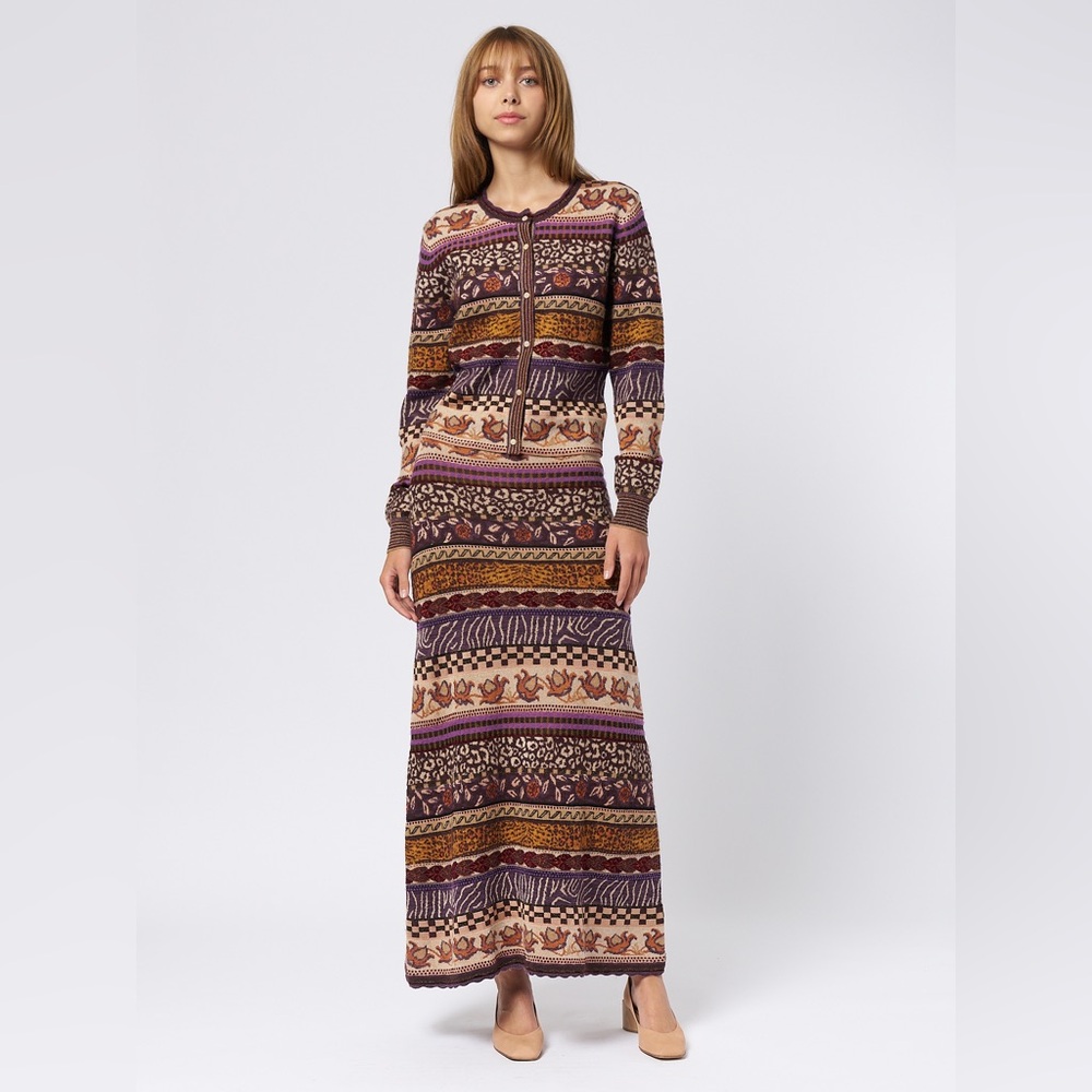 Ulla Johnson Liza Cardigan and Helene Skirt in Woodland